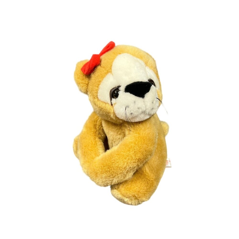 VTG PBC International 9" Lion Girl Plush Stuffed Animal Red‎ Hair Bow Realistic
